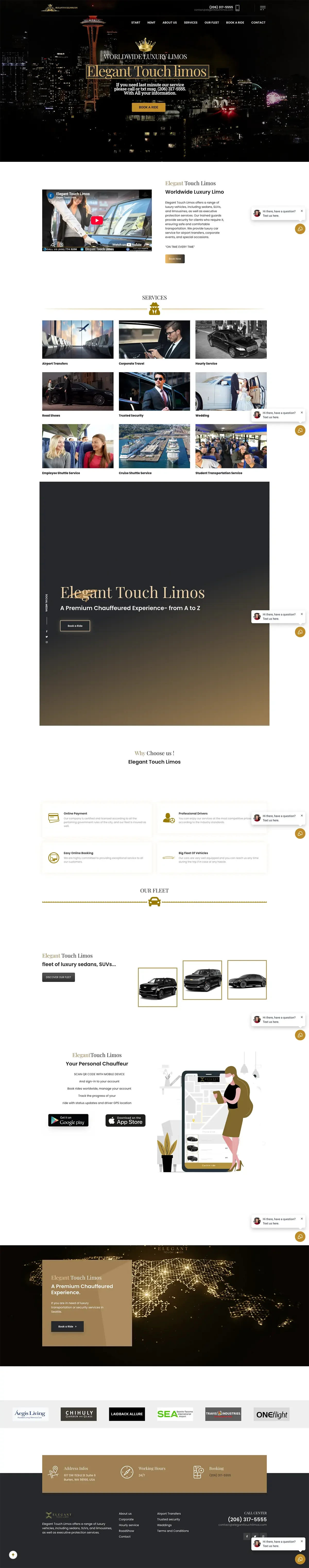 Luxury Limo Website Design for a U.S. Business website screenshot