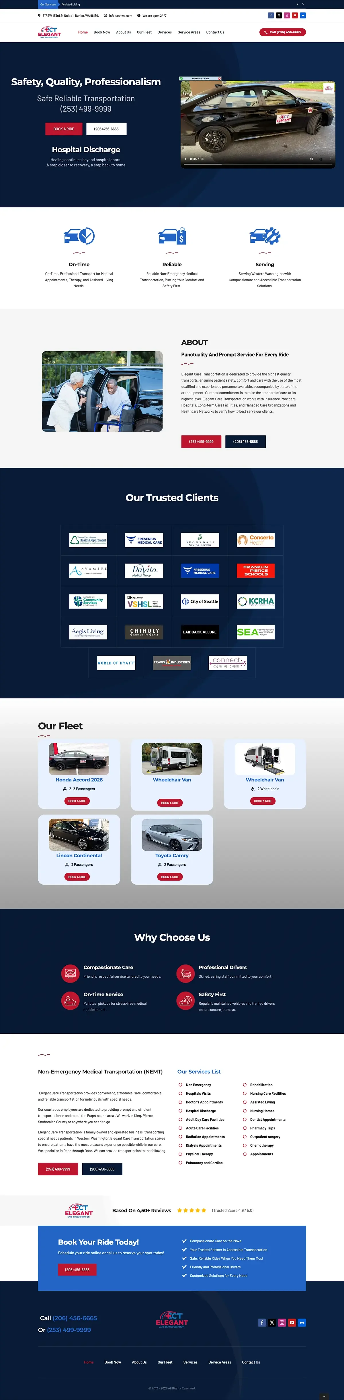 Medical Transportation Website Design for a U.S. Business website screenshot