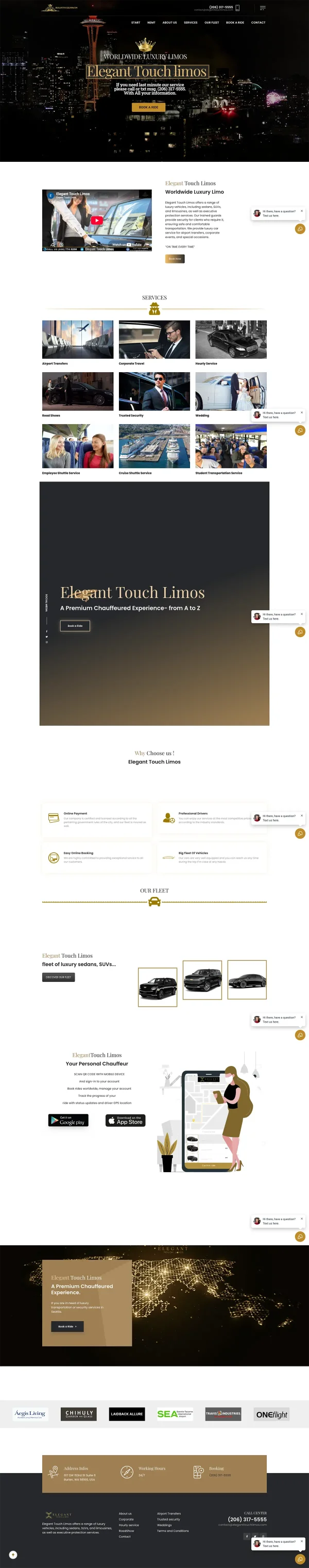 Luxury Limo Website Design for a U.S. Business website screenshot