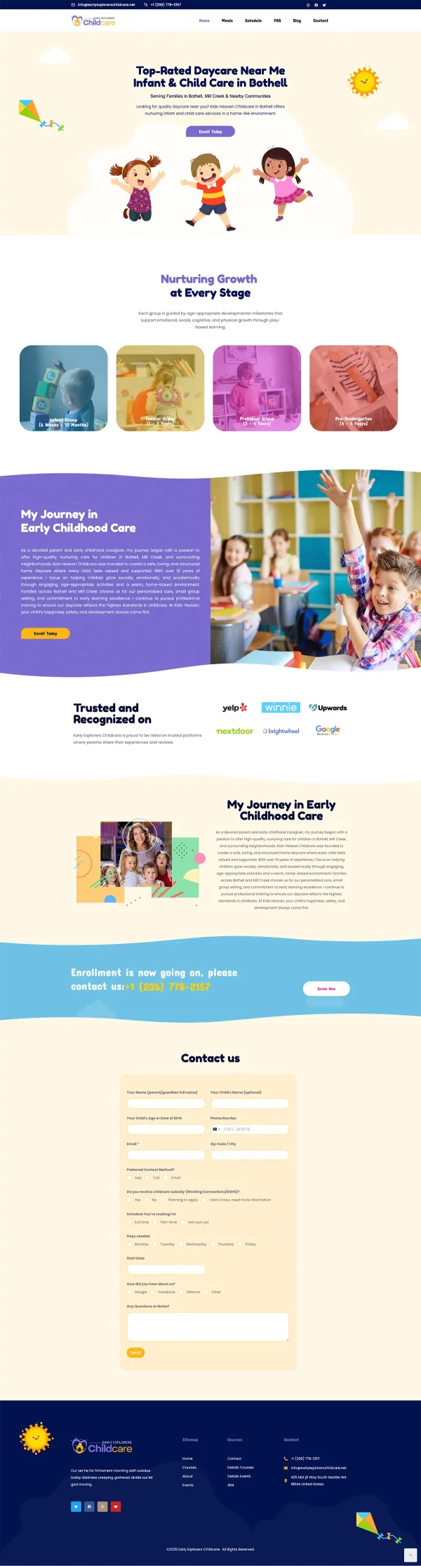 Childcare Website Design for a U.S. Business website screenshot